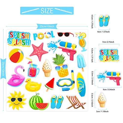 20 PCS Beach Ball Party Thick Gel Clings Summer Pool Window Gel Clings Decals Stickers for Kids Toddlers and Adults Home Airplane Classroom Nursery Summer Beach Holiday Party Supplies Decorations (20 Count)