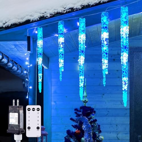 Icicle Lights for Outside with Remote (100 Count)