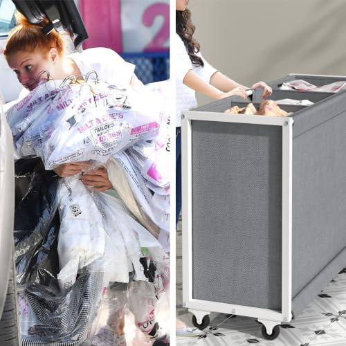 Laundry Hamper Laundry Basket with 3 Section Pull