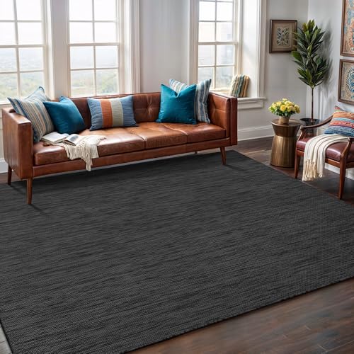 Washable Indoor Outdoor Rug 5x7 Weather Resistant Area Rugs Modern Solid for Porch Deck Balcony Backyard Patio Outside Carpet