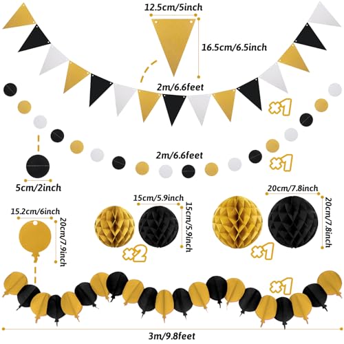 Black Gold Party Decorations (24 Count)