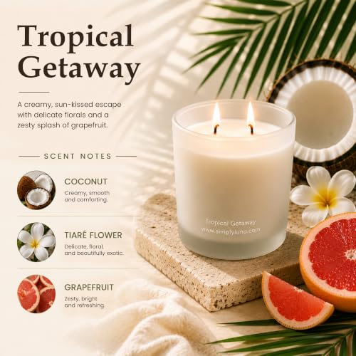 Tropical Getaway Coconut & Grapefruit Scented Candle (14 Ounce)