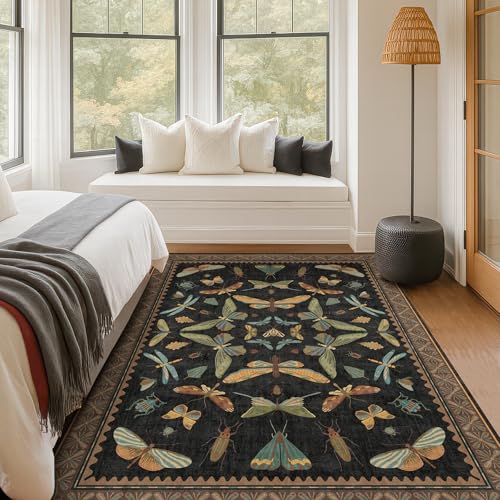 5x8 Black Rug for Bedroom (40 Sq Ft)