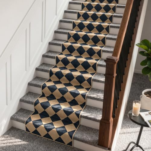 Checkered Hallways Runner Rug Non Slip