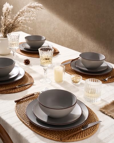 Venus Plates and Bowls Sets with Rim (24 Count)