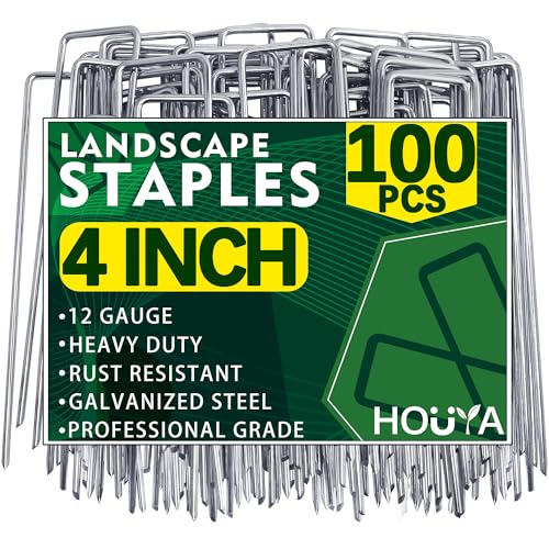 100 Pack Landscape Staples 4 Inch 12 Gauge Garden Stakes