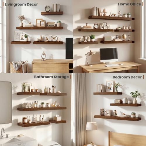 12 in Deep Floating Shelves 60x12” Set of 1