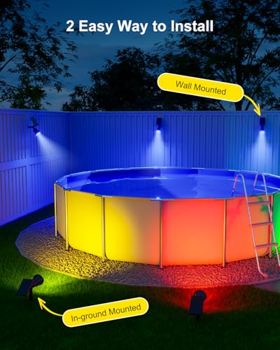 Color Change Solar Spot Light Outdoor Waterproof RGB Halloween Decor
