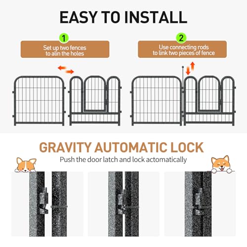 Metal Dog Playpen 45in H 16 Panels Heavy Duty Dog Fence
