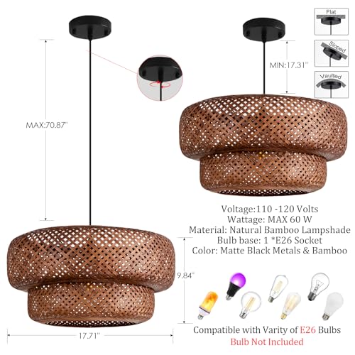 TeruTeru Ji Kaikang Bamboo Pendant Light