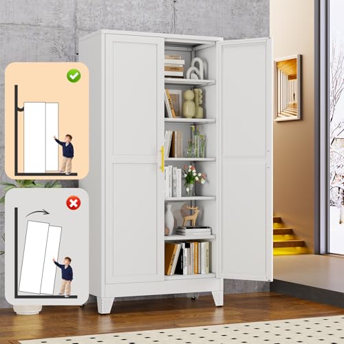 White Metal Storage Cabinet