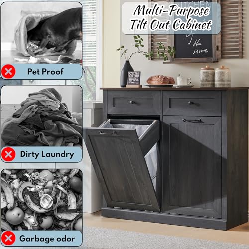 Double Tilt Out Laundry Hamper Cabinet