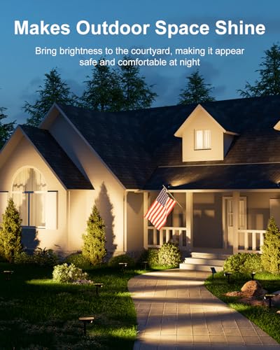 6 Pc Solar Power Spotlight Outdoor Waterproof Landscape with 3 Bright Modes (6 Count)