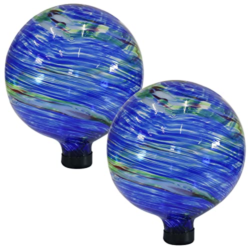 Sunnydaze 10" Glass Gazing Ball for Garden (2 Count)