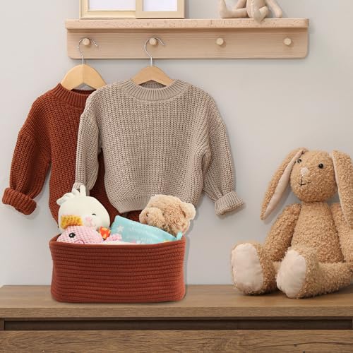 Small Woven Storage Baskets for Shelves (3 Count)