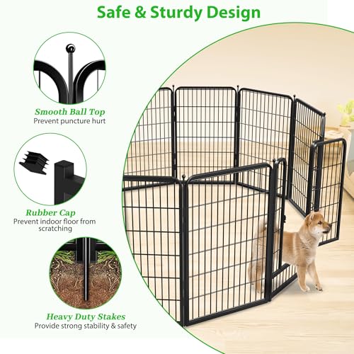 Decorative Black Metal Fencing Garden Fence with Gate (180 Sq Ft)