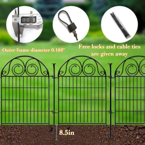Tall Garden Fence Animal Barrier with Gate (8 Count)