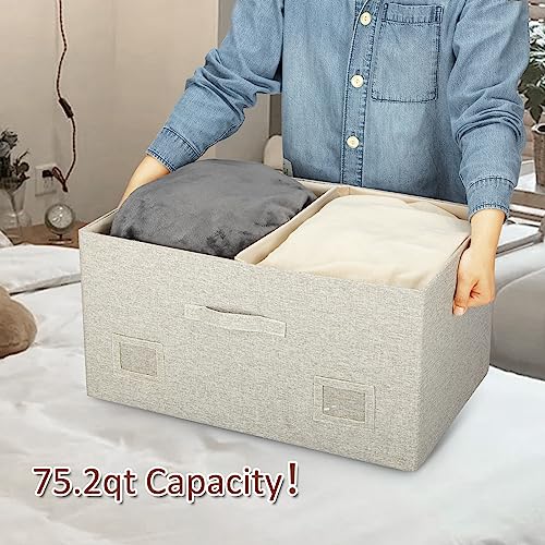 Storage Bins with Lids Fabric Closet Organizers Cubes Office Organization (3 Count)