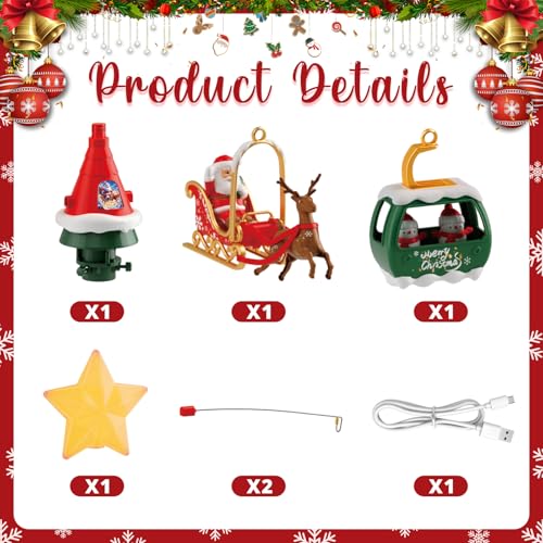Musical Rotating Christmas Tree Topper with LED Star Light
