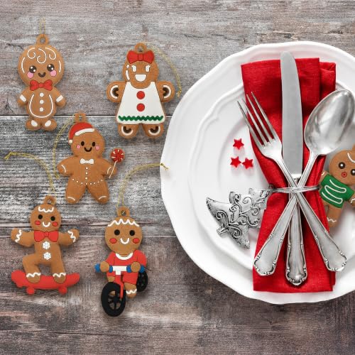 Assorted Christmas Gingerbread Man Ornaments for Christmas Tree Decor (24 Count)