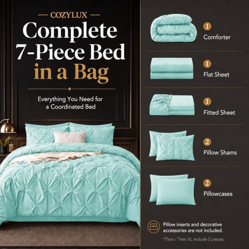 Oversized King Comforter Set Spa Blue