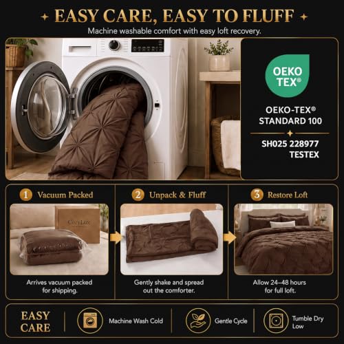 Twin XL Comforter Set Brown