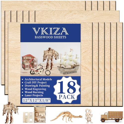 18 Pack Basswood Sheets 12"x12"x1 (18 Count)