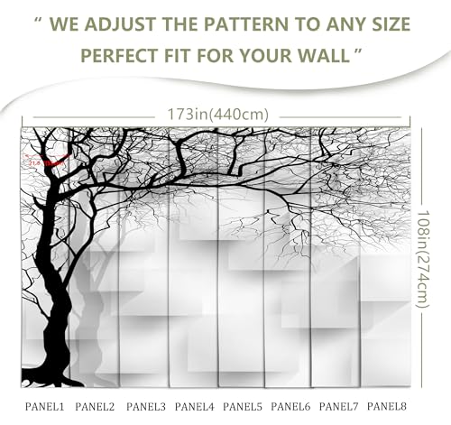 Grey Trees Wallpaper 3D Geometry TV Sofa Background Wall Mural