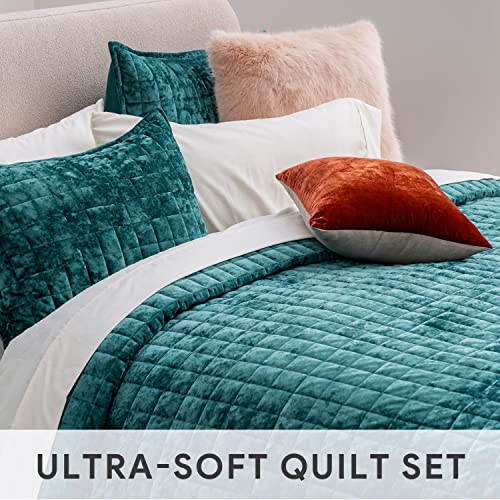 Channel Box Stitch Velvet Quilt Set