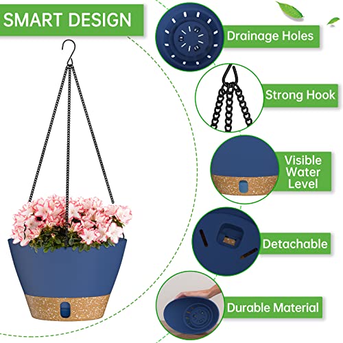 2 Pack 8 Inch Hanging Baskets for Plants Outdoor Indoor (72 Count)