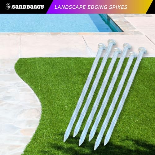 6 Inch Galvanized Landscape Edging Spikes (100 Count)