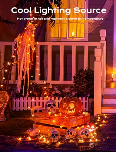 Orange Solar Operated C6 Halloween Outdoor Lights