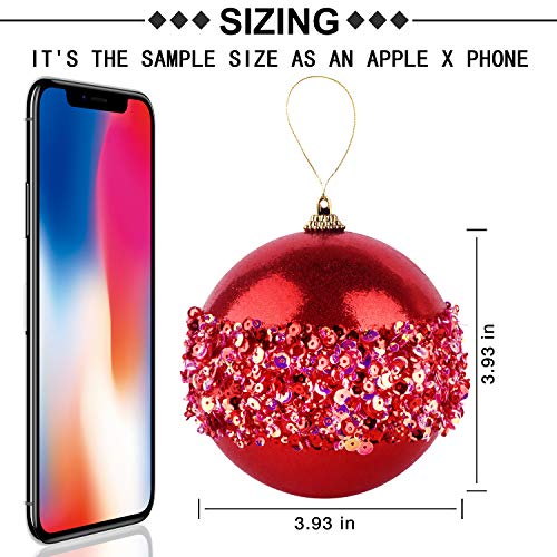 4" Christmas Ball Ornaments (4 Count)