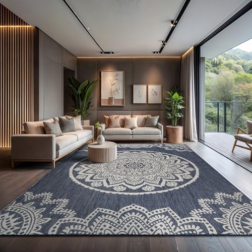 Outdoor Rug 10x14 Modern Area Rugs for Large Indoor and Outdoor Patios and Porches