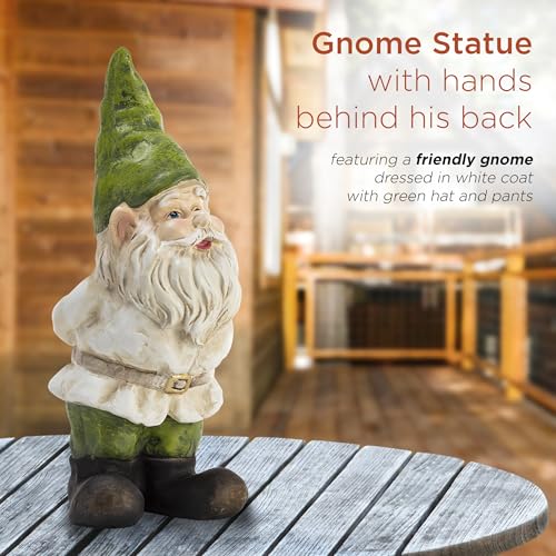 12" Tall Traditional Outdoor Garden Gnome Yard Statue Decoration