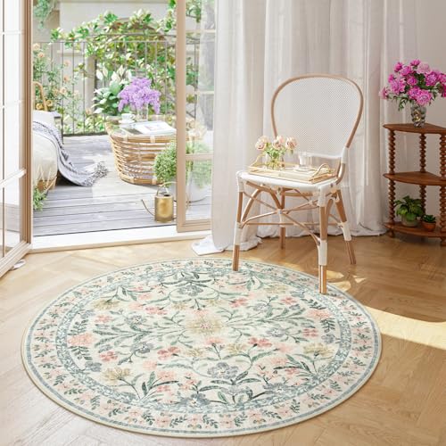Floral Round Rugs 6ft (28 Sq Ft)