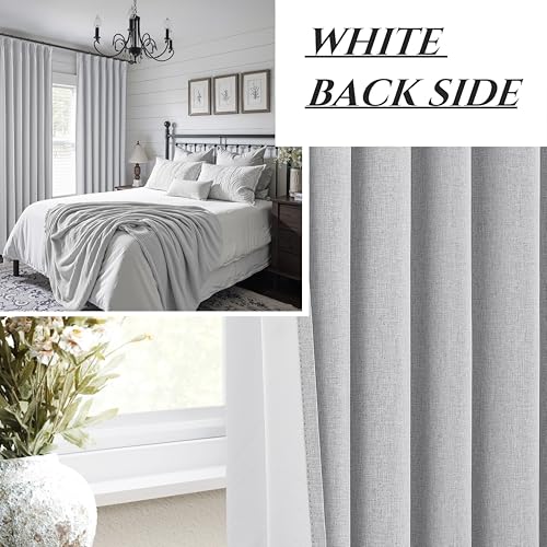 Light Grey Blackout Curtains 108 Inch Long for Living Room (2 Count)