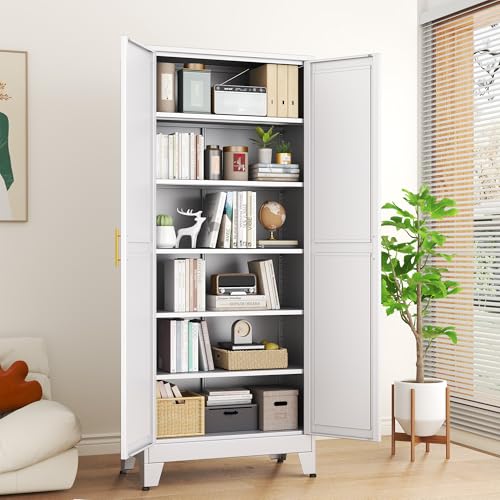 White Metal Storage Cabinet
