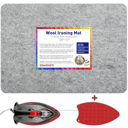 17" x 13.5" Wool Pressing Mat 100% New Zealand Felted Wool Ironing Mat Pad Blanket for Quilter