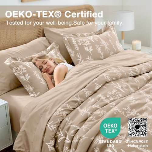 Taupe Bed in a Bag Queen 7 Pieces