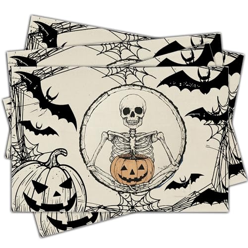 Halloween Skeleton Placemats Set of 4 (4 Count)