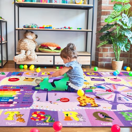 BENRON 7x10 Playroom Rug for Kids Washable