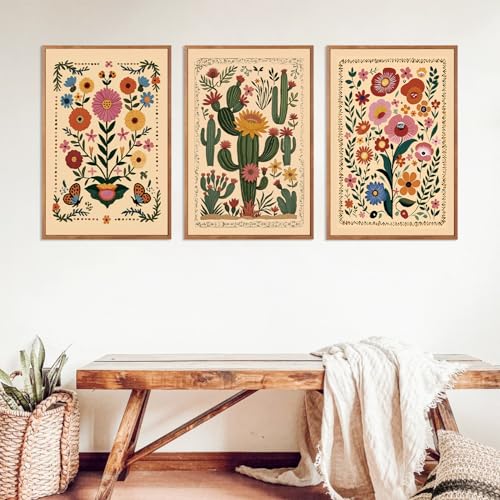 Vintage Flower Wall Art Canvas