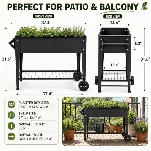 Elevate 32" Raised Garden Bed with Wheels