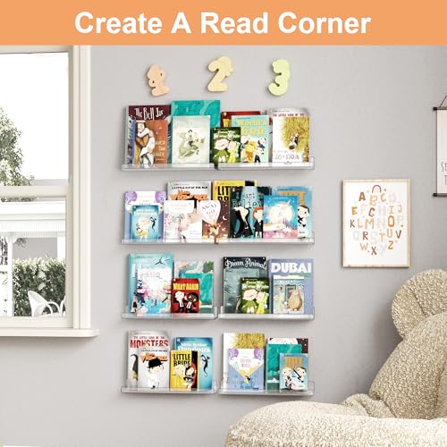 16 Pcs 15" Acrylic Shelves for Wall Storage and Organizer (16 Count)