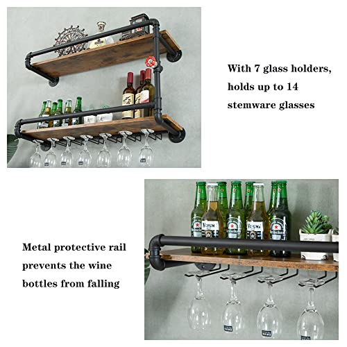 Wine Rack Wall Mounted 2 Tier