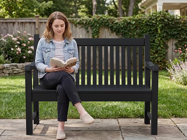 2 Person Outdoor Bench with 700 Lbs Weight Capacity