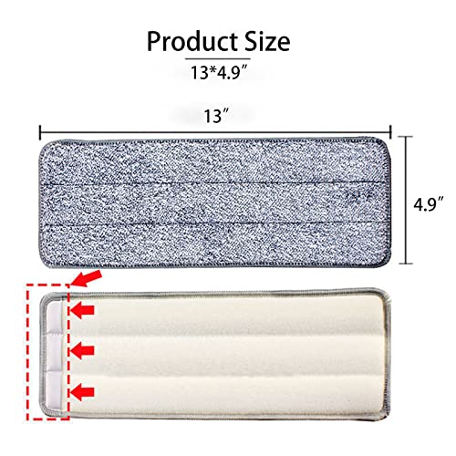 10 Pack 13 * 4.9" Generic Mop Pads Mop Head Refill Washable Wet (10 Count)