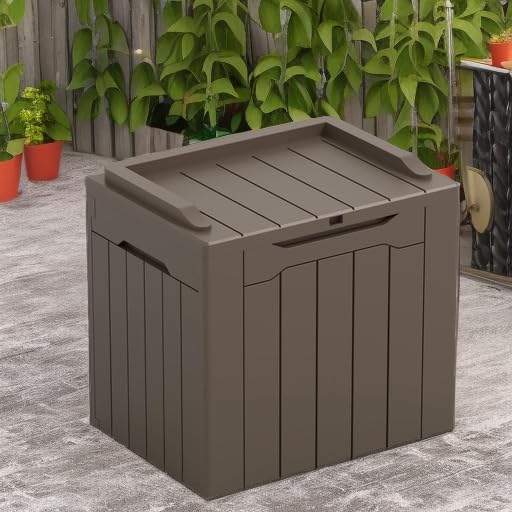 31 Gallon Resin Deck Box All Weather Outdoor Storage Boxes for Patio Furniture Set