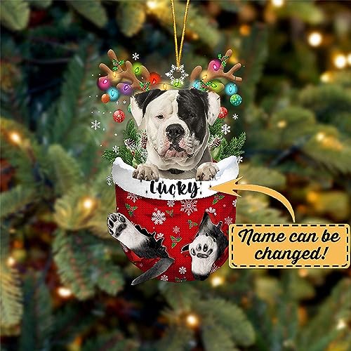 American Bulldog Christmas Tree Ornament